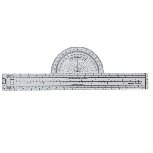 ZYNCUE Aviation Navigation Plotter, Festes Grid-Planungswerkzeug für Flugroutenplanung, 1:500000/1:1000000/1:250000 Skalen, aus robustem Kunststoff, transparent