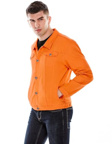 Image of Idopy Men`s Casual Cowboy Rugged Jean Denim Biker Trucker Jacket