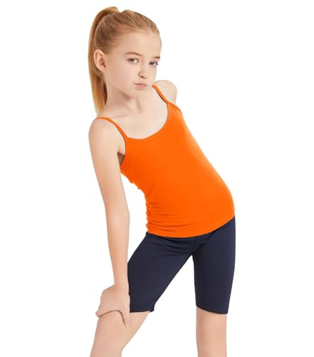 Image of Dreammonkey Girl's Full Sleeveless Camisole Tank Tops Kids Comfort Breathable Dance Tank Tops(Ages 2T-14Years)