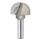 TIDEWAY Cove Box&Core Router Bit, Round Groove Nose Router Bit Solid Carbide For Woodworking ， 13/16’’ Radius x 1-5/8'' Dia. x 1/2 inch Shank (1/2X1-5/8)