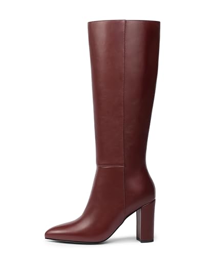 Knee High Boots Women Classic Chunky Heel Pointed Toe Tall Boots For Women High Heel Side Zipper Boots2