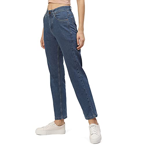 Image of PARIS HAMILTON Womens /Girls High Waist Straight fit Stretchable Denim Jeans Relaxed Fit