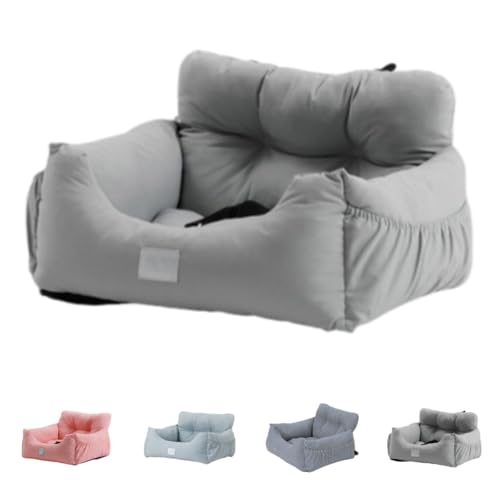 Zekono家庭用ドライブ用品 ペットソファベッド 猫と犬用クッション (Mサイズ 50×45×36cm,取り外し可能で洗えるライトグレー)