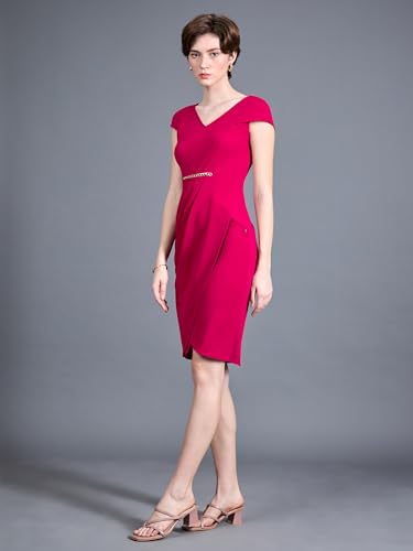 Image of Miss Chase Women's Sleeveless Collared Bodycon Above-Knee Polyester Dress
