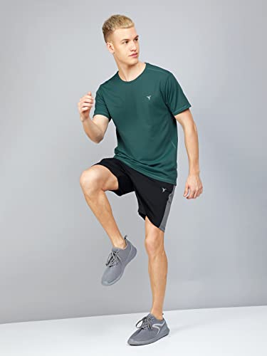 Image of TECHNOSPORT Men's Slim Fit Polyester Activewear Sports T-Shirt with Moisture-Wicking Comfort for Workout, Running & Gym