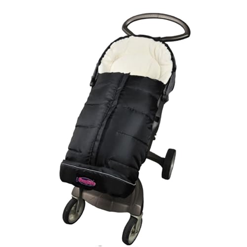 Image of German Designed Universal Stroller Footmuff, 5 Way Zippers Style for Baby Easy in & Out of Water Repellent Winter Stroller Bunting Bag, Height/Temperature Adjustable Anti-Kick Stroller Sleeping Bag
