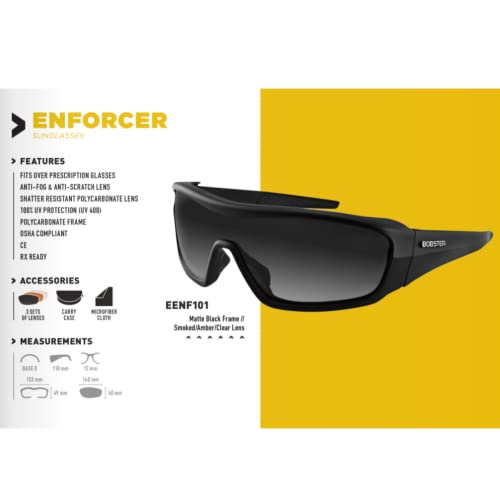 Bobster ® Enforcer, Matte Black Frame, Smoked, Amber, & Clear Lens2