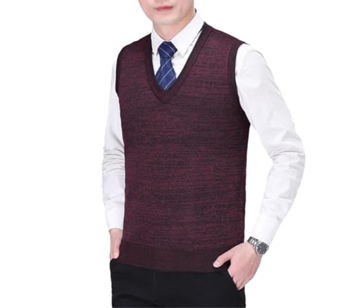 Dcvmvmn Men Business Waistcoat Knitted Sweaters Sleeveless V Neck Knitwears Thick Winter Elegant Warm Vest
