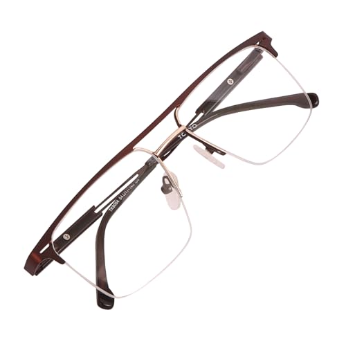 Image of Teen & 20 Rectangle Eyeglasses Frame for Men & Boys - Classic Half-Rim | Stylish & Lightweight Spectacle Frame | Durable Eyewear for Office, Study & Daily Use - TK9004