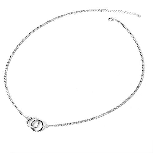 Collier chaîne latérale en argent 925 de mariage d'une élégance intemporelle