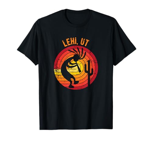 Lehi Utah USA Dancing Kokopelli Design invecchiato Maglietta