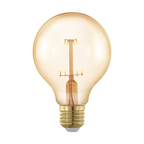 Eglo E27 LED Globe, 3 Step dimmable Amber Vintage Filament Light Bulb, Edison lamp for Retro Lighting 4.5 watt