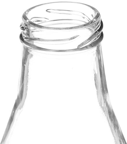 Image of Glassbunny Glass Water Bottle with Airtight Black Lid 1000ML Transparent Glass Bottle for Juices, Drinks, Milk, Shakes, Water Leak Proof Pack of 6