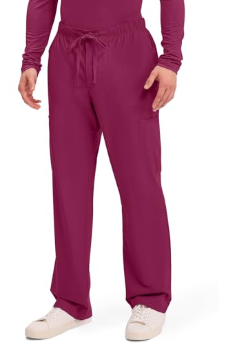 Image of Cherokee WW Professionals Scrubs for Men Tapered Leg Mens Cargo Scrub Pants | Comfortable Poplin Fabric, 2-Way Stretch, Zip Fly, Drawstring, Easy Care, For Active Shifts, Made for Nursing Professionals
