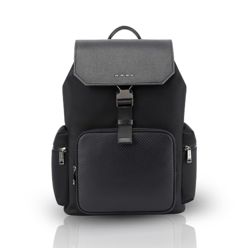 Image of RARE RABBIT Gallardo 35L Water Repellent Backpack - Black Anti-Theft Business Travel Bag with 16 inch Laptop Compartment, Free Size