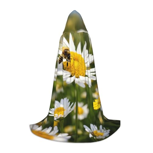 Robe de magicien à capuche et imprimé fleurs de marguerites printanières