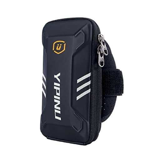 DFV mobile - Housse Étui Réfléchissant Étanche pour Brassard avec 2 Compartiments Sport Fitness Cyclisme Gym pour Motorola Moto G Power (2021) - Noir