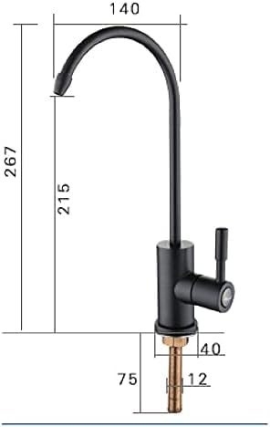 Grifo con Filtro de Agua Potable, Color Negro, con rotación de 360 Grados, por ósmosis inversa, para Fregadero de Cocina, filtración de Agua Potable
