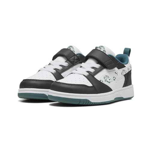 Zapatillas PUMA Super Rebound V6 Low Niños casuales en blanco y negro