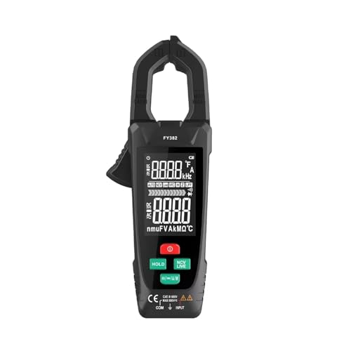 Multímetro de pinza digital FY382 con función True RMS, rango automático, medición de voltaje AC/DC, corriente AC, temperatura, capacitancia, ohmios y frecuencia miniatura 1