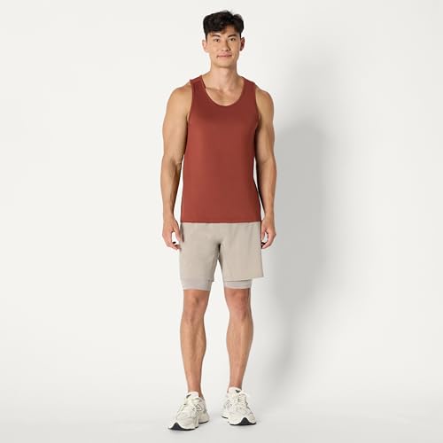 Image of Amazon Essentials Men's Athletic Running Training Shorts, Performance Stretch Woven Workout Shorts, 7 inch