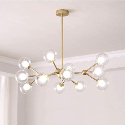 Plafonnier moderne de salon en suspension métal noir 15 lumières