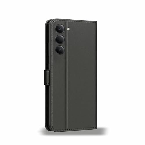 Image of AIBEX Shock Proof Flip Compatible for Redmi 15 5G Flip Cover Leather Finish | Inside TPU with Card Pockets | Wallet Stand | Complete Protection Flip Case- Black