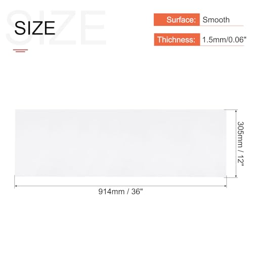 Image of MECCANIXITY ABS Plastic Sheet 36 Inch x 12 Inch x 0.06 Inch ABS Styrene Sheets for Building Model DIY Crafts Panel White 2 Pcs