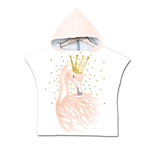 Enfants Serviette de Plage Poncho à Capuche, DOTBUY Microfibre Serviette de Bain pour Garçon et Fille,avec Imprimé de Animal,Doux Chaud Natation Peignoir Serviette (60x80cm,A) Cover