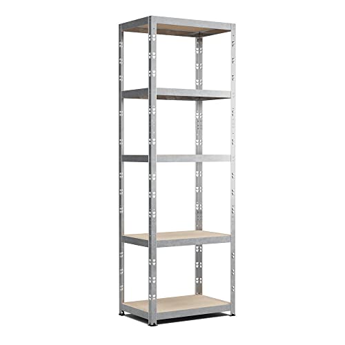 BLUMIE Estantería de almacenamiento modular y versátil para taller, garaje, sótano... Carga pesada máxima: 500 kg, 180 x 60 x 40 cm, color gris