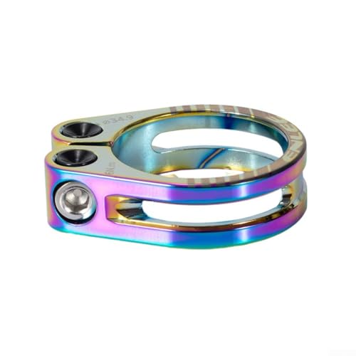 Bike Seat Post Clamp 27.2mm/28.6mm/31.8mm/34.9mm, Aluminium Alloy Bike Quick Release Seatpost Collar Hollow Lock Seatpost Clamp For Mountain Bike, Seat Tube Clip (34.9 colorful)