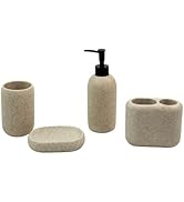 Oikos - Conjunto 4 Peças para Banheiro de Resina Oval Areia