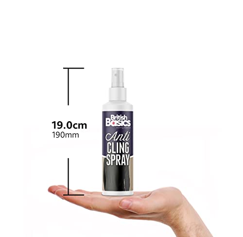 BritishBasics Anti-Cling/Static Charge Spray | for Clothes, Garments and Other Fabrics, 250ml,Clear