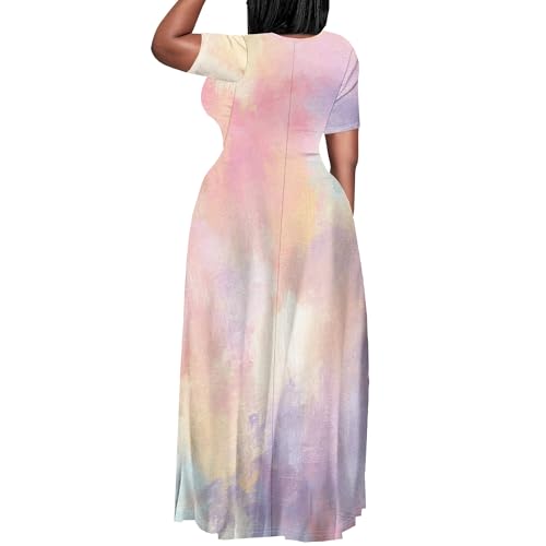 Image of Plus Size Maxi Dresses for Curvy Women T-Shirt Summer Sun Dresses Loose Fit