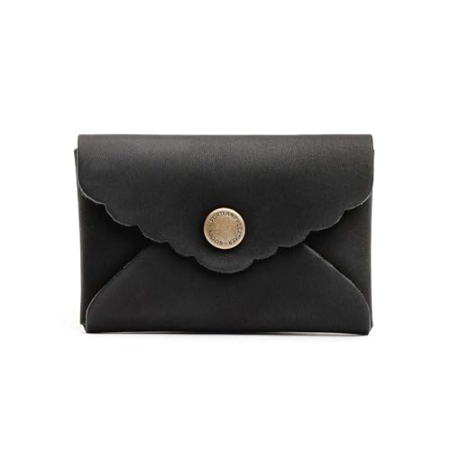Portland Leather Goods Mini Daisy Wallet for Women – Handmade from the Finest Full-Grain Hides – Features Envelope Design with Snap Closure – Black