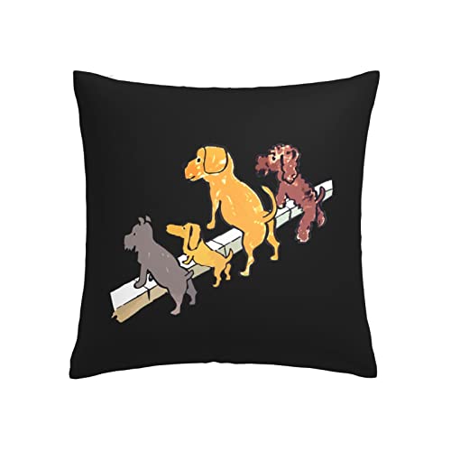 DBLELE クッションカバー 犬柄 かわいい アニメーション 装飾枕カバー 柔らかい おしゃれ 色褪せない 抱き枕カバー ソファ背当て 洗い替え 座布団カバー 防縮シートクッションカバー 雑貨 家庭用 オフィス ホテル用 車用 春夏秋冬 45×45cm