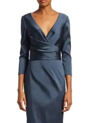 Mermaid/Trumpet Elegant Wedding Guest Dress V Neck Sweep/Brush Train 3/4 Length Sleeve Formal Dress Ruching 20254