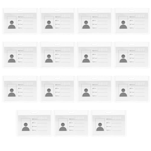 15 Porte-cartes Transparents pour Carte d'Identité et Badges en Plastique Léger