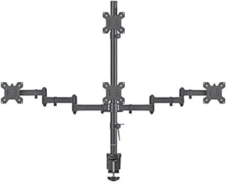 Suptek Quad LED LCD Monitor Stand up Desk Mount Extra Tall 31.5 inch Pole Heavy Duty Fully Adjustable Stand for 4 (3+1) / Four Screens up to 27 inch (MD6864)