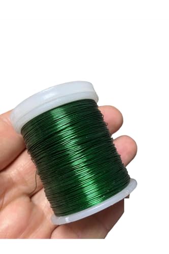 Bakır Çiçek Teli 0,30 Mm - Takı Teli - Hobi Teli - 1 Makara - (Ort 50 Metre) 030Tel Haki