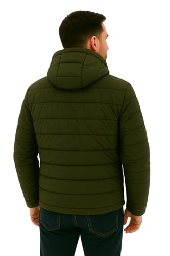 Image of Leebonee Mens Solid Quilted Puffer Jacket with Hood