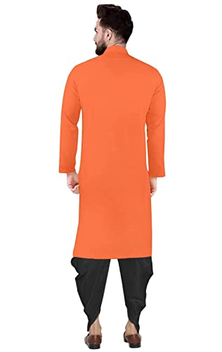 Image of Trustous Mens Cross Kurta Dhoti Set In Cotton