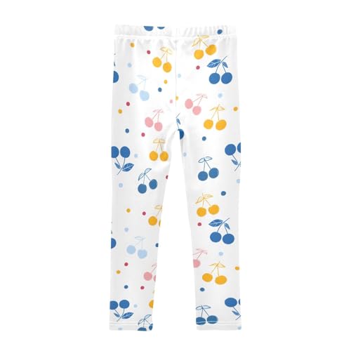 Colorful Cherry Dots Girls Leggings Soft Stretch Workout Yoga Dance Pants for Kids Casual Tights2