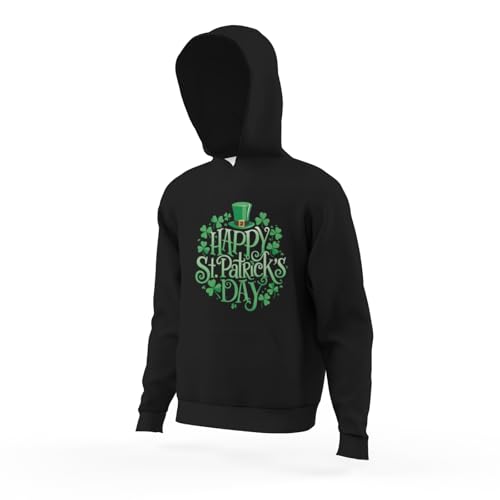 Kids Retro Funny Happy St Patrick's Day Boys Girls Lightweight Kangaroo Pocket Hoodies4