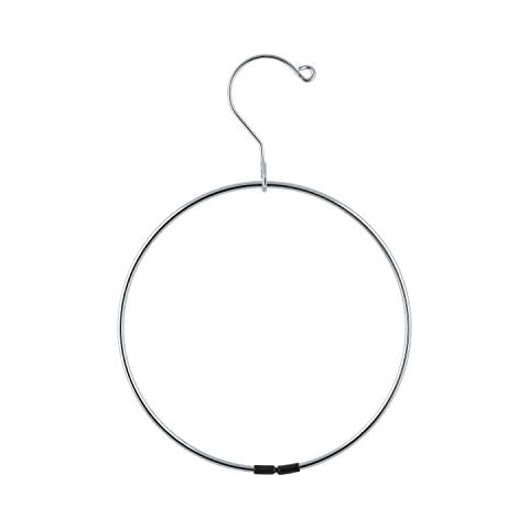 Organize It All Belt/Scarf Ring Hanger, Closet Storage, Rubber Coated Opening, Free Spinning, Metallic and Black Cover