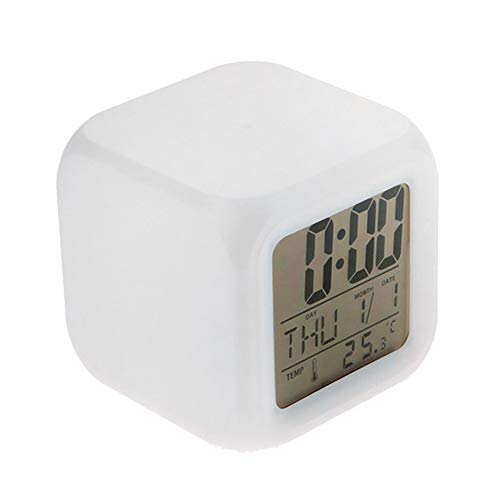 Digitale Alarmuhren für Kinder, 12/24 Zeit, große Zahlen, LED-Anzeige mit Nachtlicht, Pause, Kalender für Kinderzimmer