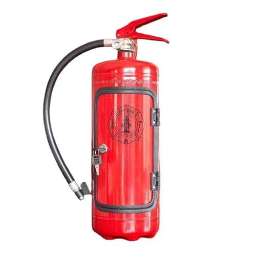 Dusarls Mini Extincteur de Feu Mini Bar Refroidisseur de Vin, Boîte de Rangement pour Whisky et Café, Forme Simulée d'Extincteur pour Rangement de Vin pour...