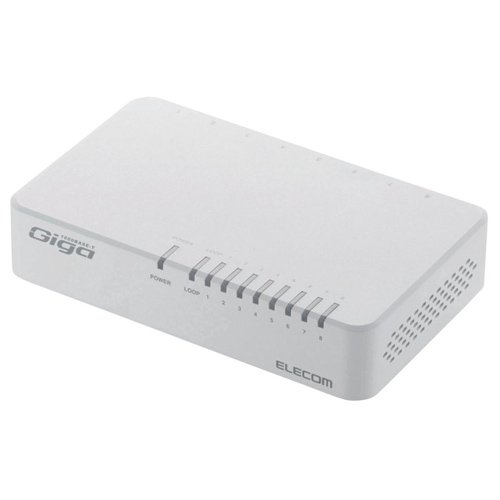 エレコム ギガビットスイッチングハブ　8ポート　24箱EHC-G08PA2-JW Amazon | エレコム スイッチングハブ ギガビット対応 8ポート