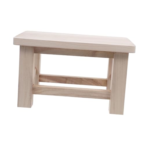 CONGARTENO Solid and Girls Shoe Changing Stool Foot Stool for Living Room Small Natural Wooden