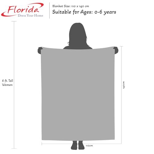 Image of Florida All Season AC Baby Blanket Swaddler Wrapper Flannel Soft and Comfortable for 0-5 Years Babies with Adorable Prints and Designs (Bear Blue)